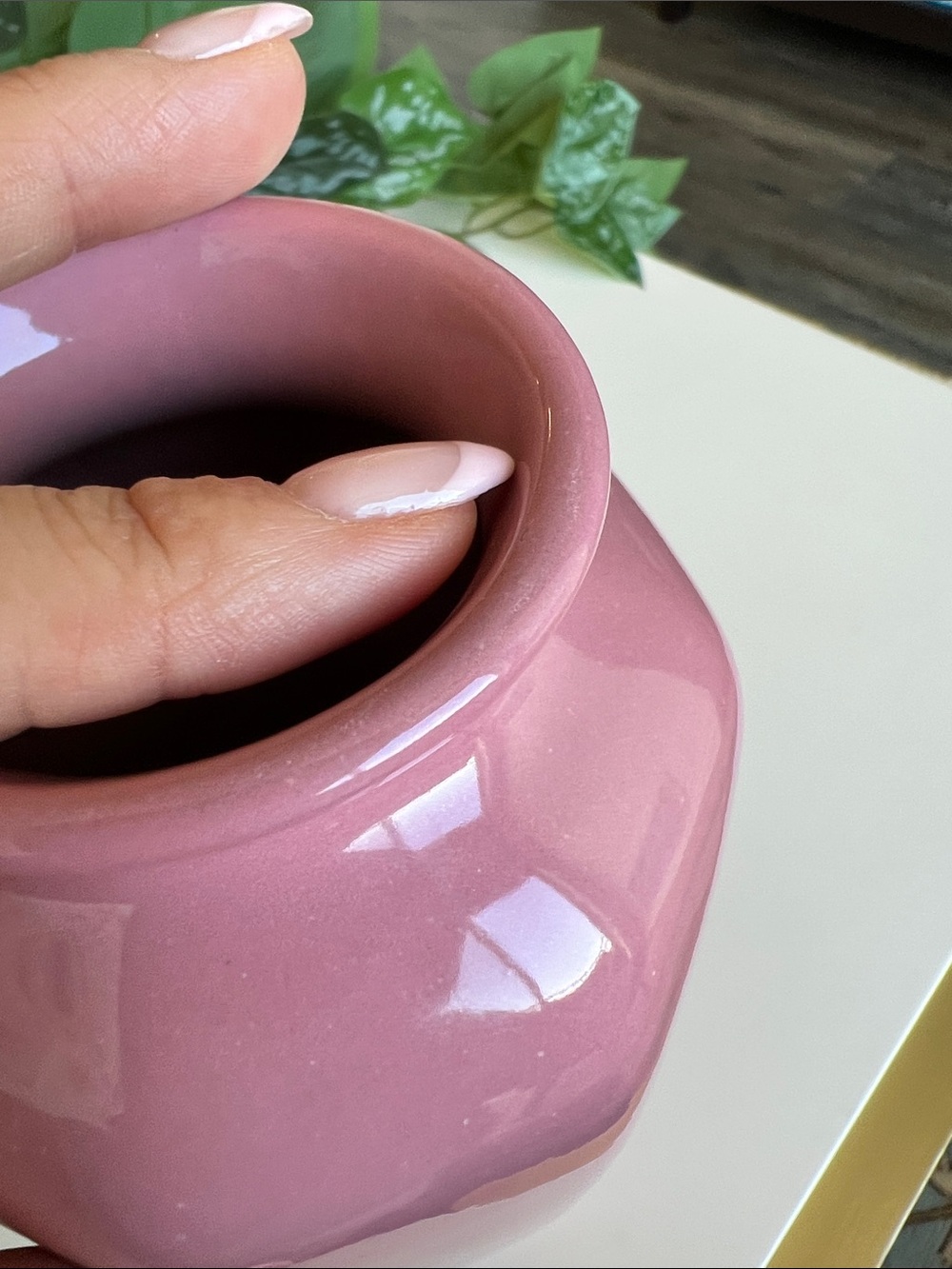 Vintage Tall Ceramic Vase Pink Mauve - Picture 11 of 11